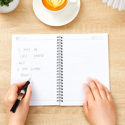Lewtemi 6 Pack Small Left Handed Notebook 8"x5" Lefty Spiral Notebooks Wire Bound Mini Notebook 50 Sheets College Ruled Paper Journal(Colorful) - color: Colorful