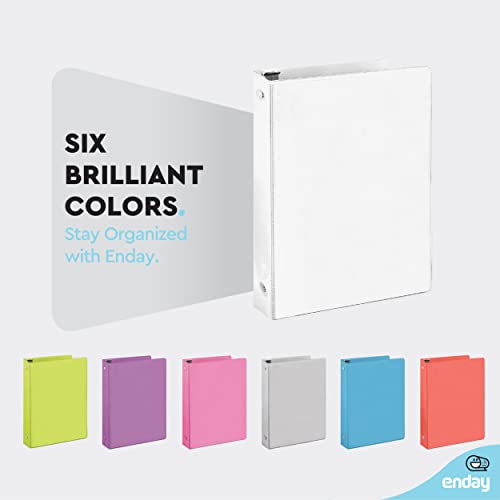 Enday 1 Inch Binder, White 3 Ring Binder 1 Inch, Heavy Duty Three Ring Binder, 175 Sheets Capacity - One Inch Binder for Home School and Office - color: White, size: 1-Inch