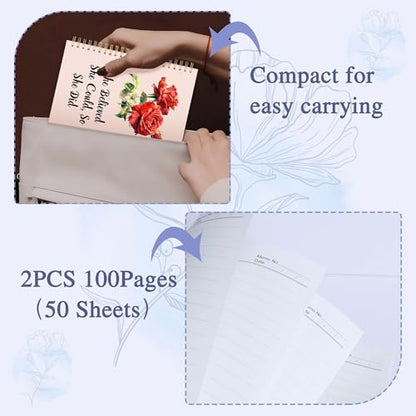 2Pcs Spiral Journal Notebook with 100 Pages, A5 College Ruled Hardcover Notebook for Office School Home,Twin-Wire Binding Notebook with Premium Thick Pape for Work and Study 8.46x6.22 - color: Rose（she Believe）