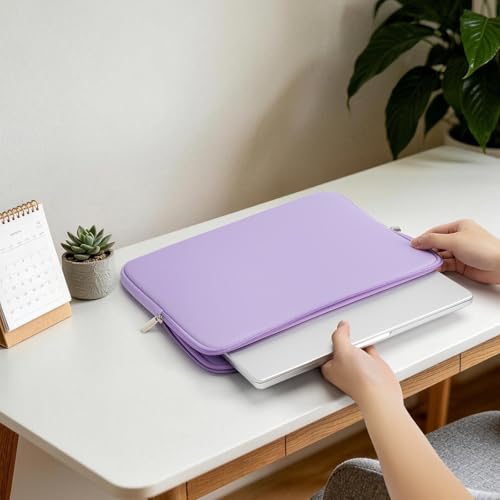RAINYEAR 13 Inch Laptop Sleeve Case with Accessories Pouch, Compatible with 13.3" MacBook Air/Pro M1 M2 M3 M4 M5 A3449 A3240 A3113 A2681 A2338 (Purple) - color: Purple, size: 13"