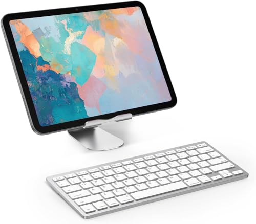 OMOTON Ultra-Slim Bluetooth Keyboard for iPad 11th/10th/9th/8th/7th, iPad Pro/Air/Mini and iPhone Series, Wireless iOS Keyboard with 12 Multimedia Keys for Office, Home, Travel, School, White - color: White