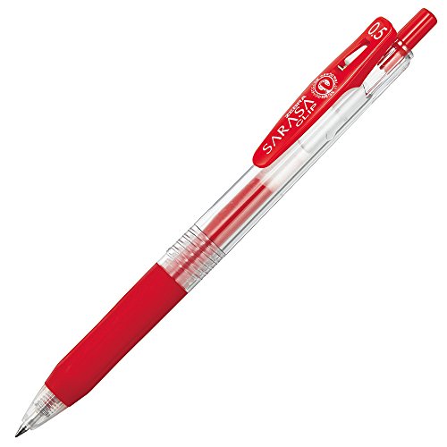 Zebra Pen Sarasa Clip Recycled Retractable Gel Pen, 0.5mm Fine Point, Red Ink, Water-Based, Ideal for Office and School, Journal, Note Taking and Planner Use, 75% Recycled, 12-Pack (47330AMZ) - color: Red