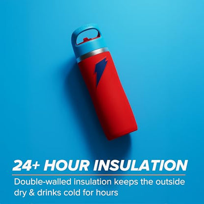 Gatorade 'Overtime' 22oz Stainless Steel Water Bottle, Straw Cap, Red/Blue - color: Red/Blue, size: 22 Ounces, style: Straw Cap