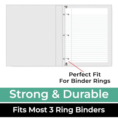 Rosmonde Loose Leaf Paper, 450 Sheets, 3 Pack, Wide Ruled Sheets, 8" x 10.5", Bulk Notebook Paper, 3 Hole Punched, 150 Sheets/Pack, Wide Ruled Paper for Binders, Loose Leaf Office Paper, White - color: Wide Ruled, size: 3 Pack (450 Sheets)
