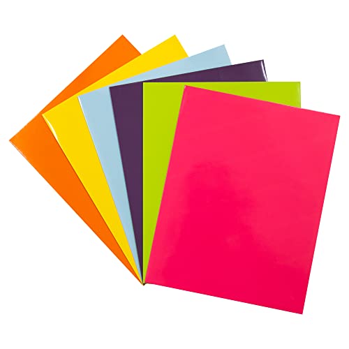 JAM PAPER Laminated Two Pocket Glossy School Folders - Letter Size - High Gloss Assorted Fashion Colors - 6/Pack - color: Assorted Fashion Colors, size: Pack of 6 Folders