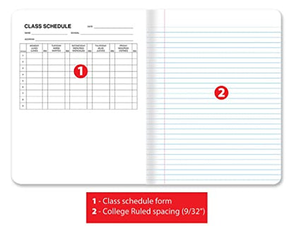 Better Office Products Composition Book Notebook - Hardcover, College Ruled (9/32-inch), 100 Sheet, One Subject, 9.75" x 7.5", Black Cover-12 Pack
