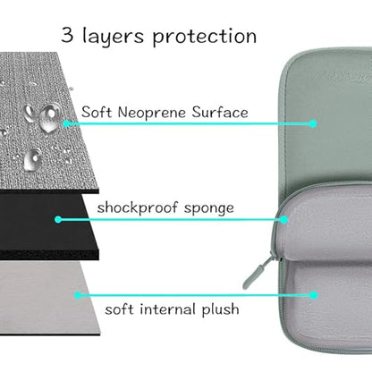 MOSISO Laptop Case 13.3 inch, 13-13.3 inch Laptop Sleeve Bag Compatible with MacBook Air/Pro 13 / Pro 14, HP Dell ASUS, Neoprene Carrying Computer Bag with Handle&Detachable Small Case, Antique Green - color: Antique Green, size: 13.3 inch