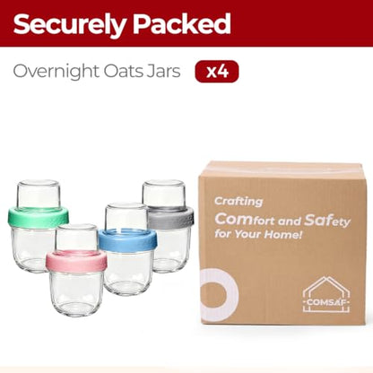 8+4 oz Glass Parfait Cups with Lids 4 Pack Yogurt Container Reusable | Dry Wet Separation, Overnight Oats Containers,Chia Pudding,Nuts, Fruit,Granola Toppings,Meal Prep Jars - color: Mixed color 5