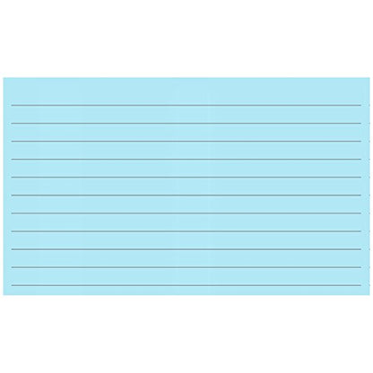 Colonial Cards: 150 Color Cardstock 3" x 5" Index Cards, Light Blue, Lined Landscape Format - color: light blue