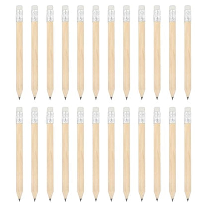 PATIKIL Half Golf Pencils Bulk, 24 Pack Pre-Sharpened Short Hexagon Wooden Pencils Mini HB Graphite Woodcase Pencil with White Eraser for Classroom Office Writing Supplies