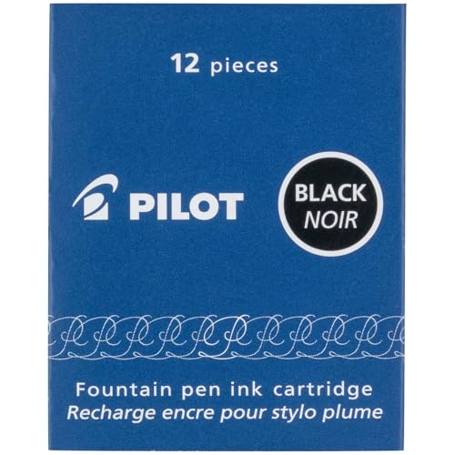 PILOT Namiki IC100 Fountain Pen Ink Cartridges, Black, 12-Pack (69100)