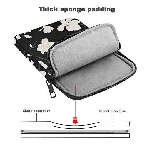 MoKo 9-11 Inch Tablet Sleeve Bag Carrying Case Fits New 11inch iPad Air M4, iPad A16 2025, iPad Pro 11 M4, Air 5/4/3, iPad 10/9/8th Gen, Tab S8/S9 11", Tablet Carrying Case, Magnolia - color: Black & White Magnolia, size: 9-11 inch