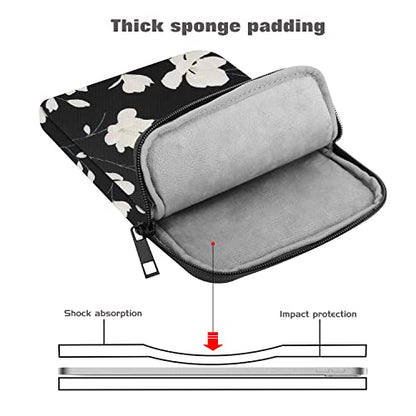 MoKo 9-11 Inch Tablet Sleeve Bag Carrying Case Fits New 11inch iPad Air M4, iPad A16 2025, iPad Pro 11 M4, Air 5/4/3, iPad 10/9/8th Gen, Tab S8/S9 11", Tablet Carrying Case, Magnolia - color: Black & White Magnolia, size: 9-11 inch