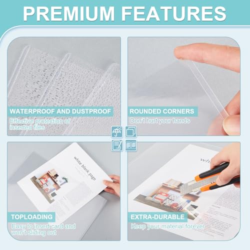 Jecery 10 Pcs 9 x 12'' Rigid Print Protectors Clear Rigid Plastic Paper Page Protectors Photo Plastic Sleeves for Document - size: 9 x 12''