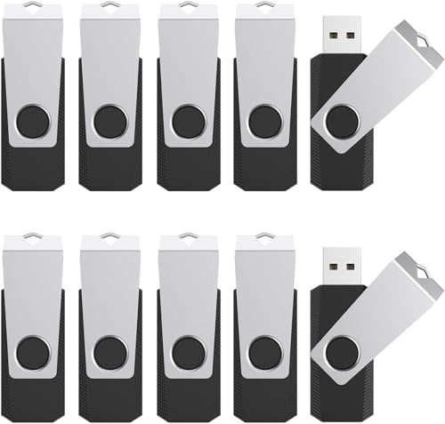 TOPESEL 64GB Flash Drive 10 Pack Bulk, USB2.0 Thumb Drive USB Stick for Data Storage Backup, Jump Drive Pen Drive Zip Drive Memory Stick with Indicator, USB Storage Flash Drive Swivel Design - size: 10 Pack 64GB USB 2.0