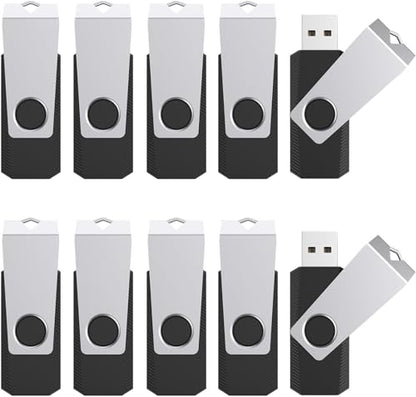 TOPESEL 64GB Flash Drive 10 Pack Bulk, USB2.0 Thumb Drive USB Stick for Data Storage Backup, Jump Drive Pen Drive Zip Drive Memory Stick with Indicator, USB Storage Flash Drive Swivel Design - size: 10 Pack 64GB USB 2.0