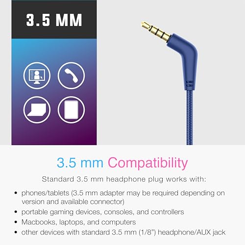 MEE audio KidJamz KJ55 Personalized Wired Headphones for Kids with Custom Full Color Photo Print, 3.5mm Plug Headset, Volume Limiter, & Microphone, Printed Graphics for School, Gift, Travel (Blue) - color: Blue, style: Customized