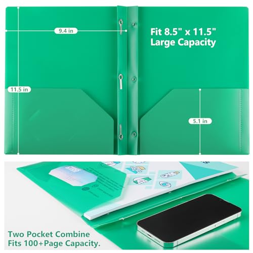 KTRIO 16 Pack 3 Prong Folders, Clear Front Pocket, Letter Size, 4 Colors | Clear Front Pocket, 3 Prong Fasteners, Heavy Duty Poly, Letter Size Fit, 16 Pack 4 Colors - size: 16 Pack, style: 3 Prongs