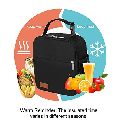 Lunch Box for Men & Women Durable Lunch Bag for Work & Adults Reusable Insulated Small Lunchbox Black - color: Black
