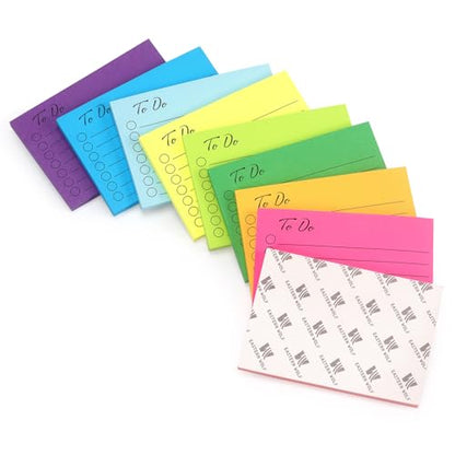 Eastern Wolf 9 Pads to Do Lined Sticky Notes, 9 Bright Multi Colors Self-Stick Note Pads, 3x4 Inch with Line Adhesive Memo Sticky Notes Notepad, 50 Sheet/Pad
