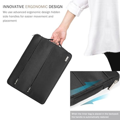 Voova 14 15 Inch Laptop Sleeve Case, Waterproof Computer Bag Cover Compatible with MacBook Air 15 M2/M3/M4 2022-2025, MacBook Pro 15, Hp chromebook 14, 14-15” Dell Lenovo Acer Asus, Black - color: Black, size: 14-15 Inch