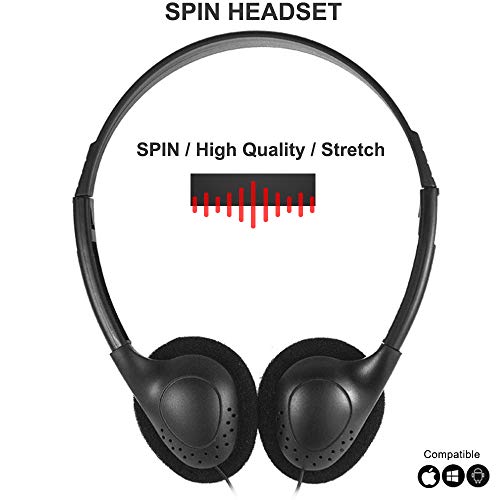 CN-Outlet Wholesale Kids Headphones in Bulk 25 Pack for School Classroom Students Children and Adults - Black (25 Black Straight) - color: Black straight