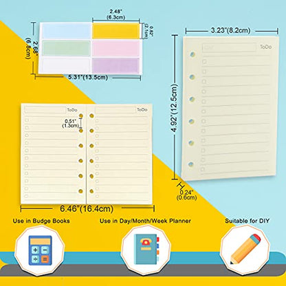 A7 Planner Refill,4 Pcs per Set, Todo List Paper, with Label Stickers Gift,Mini Binder Refills,6 hole/100gsm Thick Paper/4.84 x 3.23'', Harphia - color: Todo List