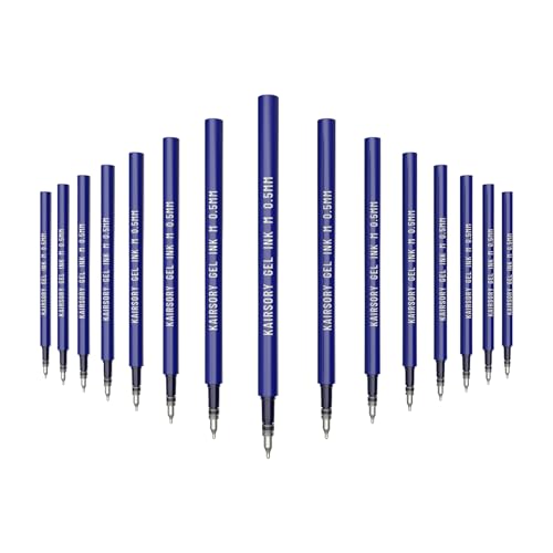 Blue Gel Pens Refills,Retractable Gel Ink Pen Refill Bulk,pen refill for twist pens,Fine Point 0.5mm Blue Ink, Smooth Writing Retractable Click Pen Refills(15 Pcs Pen Refills-Blue Ink-0.5mm) - style: 15 Pcs Blue Ink refills-0.5mm