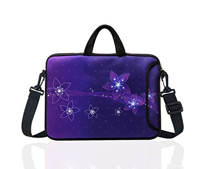 14-Inch Laptop Shoulder Bag Sleeve Case With Handle For 13" 13.3" 14" 14.1" Netbook/Macbook Air Pro - color: Purple