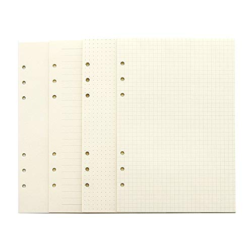 A5 Planner Inserts, Refillable for Filofax Refills,Harphia,6 Ring Binder Refill,Dot,Line,Grid,Plain,80 sheets/160 Pages for Premium 100 GSM Thickness(A5 5.59 x 8.27'') - color: 80 Sheet, size: A5
