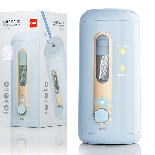 Electric Pencil Sharpener, Fully Automatic Pencil Sharpener for 6.9-10.8mm Colored/Jumbo Pencils, Auto in & Out, Rechargeable Hands-Free Sharpener for Classroom Home Office, Blue - color: Blue