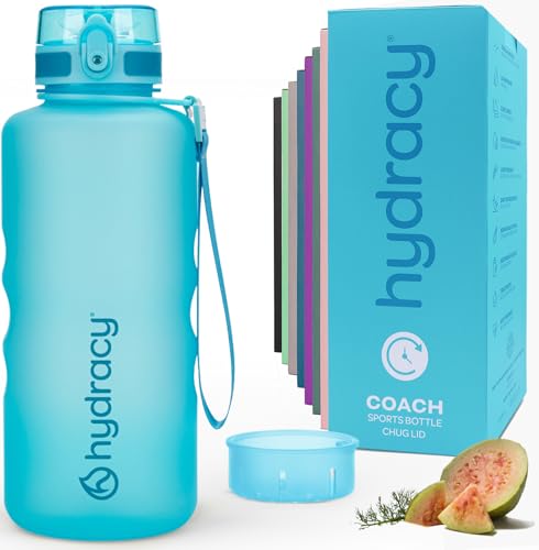 Hydracy 2L Large Water Bottle, 100% BPA Free Tritan Plastic, Leakproof, Zero Condensation, Motivational Timeline, Safe, Non-Toxic, Durable, Smart Design | Leak Proof Gym Bottle with times to drink and no sweat Sleeve - Ideal for Fitness Sports & Outdoors