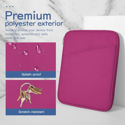 Dadanism 9-11 Inch Tablet Sleeve Bag Carrying Case, Fuchsia | Fits iPad (A16) 11th Gen 11", iPad 10th Gen 10.9" Air 5/4, iPad Air M4/Pro 11", iPad 9/8/7th 10.2", Galaxy Tab A11+ Plus 11" - color: Fuchsia, size: 9-11 inch