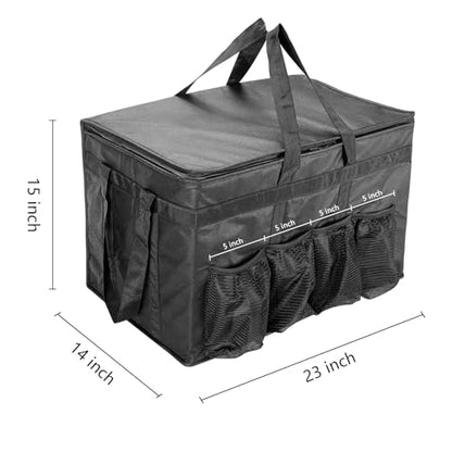 3XL Insulated Food Transport Bag - Reusable Cooler Bag for Cold and Hot Food Delivery with Lid and Double Zipper - size: 3XL Pro
