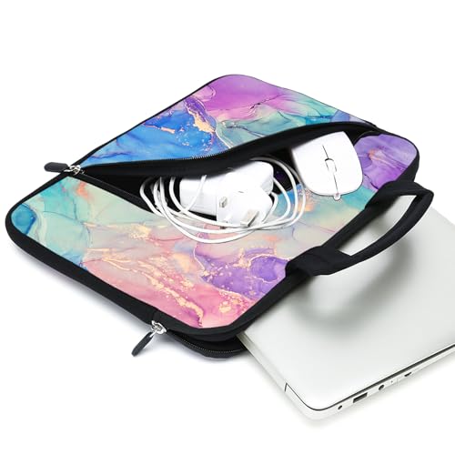 12 Inch Laptop Sleeve Carrying Bag with Handle， Front Pocket for Placing Power Adapter and Mouse for men women - color: Caisy-1