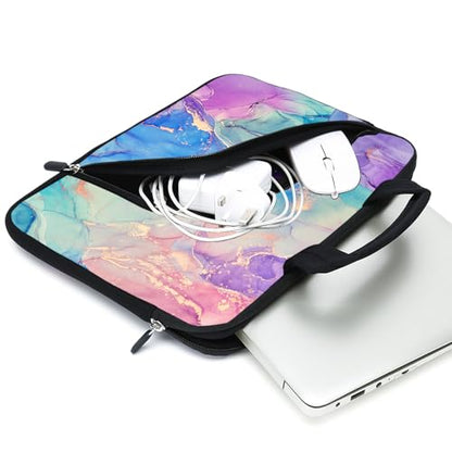 12 Inch Laptop Sleeve Carrying Bag with Handle， Front Pocket for Placing Power Adapter and Mouse for men women - color: Caisy-1