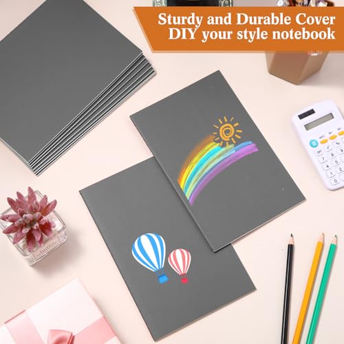 Mimorou 100 Pcs Journals Notebooks Bulk - Kraft Softcover A5 Small Notebooks 5.5 Inch x 8.3 Inch Notepads with 60 Page 30 Sheet for Writing Sketch Travel Office Supplies(Grey,Lined) - color: Grey, style: Lined