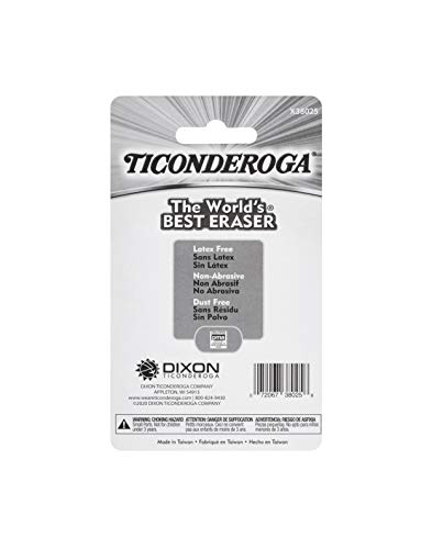 Ticonderoga Pencil Cap Erasers, White, (X38025), 25 Count (Pack of 72) - size: 25 Count (Pack of 72)