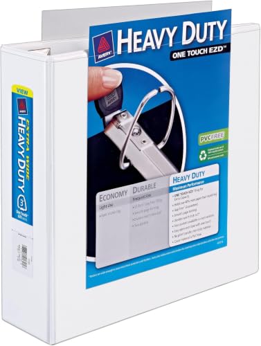 Avery Heavy-Duty View 3 Ring Binder, Extra Wide, 3" EZD Rings, 1 White Binder (01321) (Pack of 12) - size: 1 Count (Pack of 12)