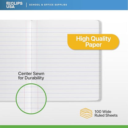 Composition Notebook Wide Ruled Composition Notebooks Bulk Yellow Marble Hard Cover Wide Ruled Notebook Paper Note Books For Schools Marble Composition Books 100 Sheets 200 Pages 9.75” x 7.25” (6 Pack, Yellow) - color: Yellow, size: 6 Pack