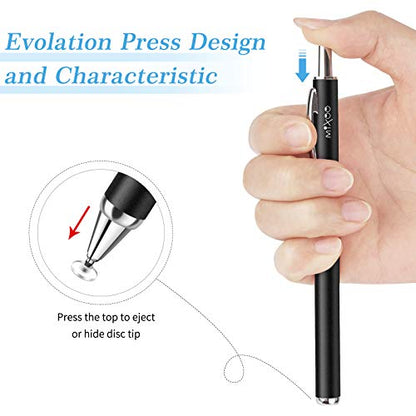Mixoo Retractable Stylus Pen for Touchscreen Switch 2, High Sensitivity Universal Stylus Pen for iPad iPhone Android Tablet Apple Kindle Chromebook Galaxy All Touch Screens (Black) - color: Black