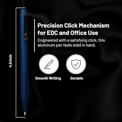 Everyman Midnight Super Matte Mini Twist Gel Pen | Compact Refillable 0.7mm Gel Pen with Twist Mechanism | Durable Metal EDC Writing Tool for Travel, Office, Work & Gifting - color: Midnight, style: Mini Twist