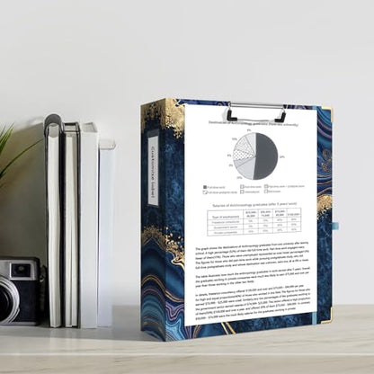 Ospelelf 3 Ring Binder, 2 Inch Letter Size (11" x 8.5") with 5 Tab Dividers, File Folder Labels and Low Profile Clipboards, Blue Marble Binder for School and Office Supplies - color: Blue Marble, size: 2in（Letter Size）
