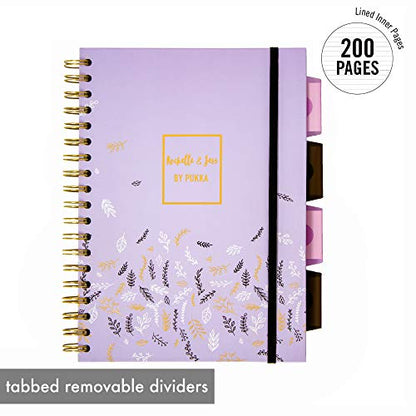 Pukka Pad 5 Subject Spiral Notebook 3-Pack - 200 Pages, 100 Sheets of 80GSM Paper with Repositionable Dividers & Perforated Edges for Office Planning & Organization - B5-7 X 10, Rochelle & Jess - color: Rochelle & Jess