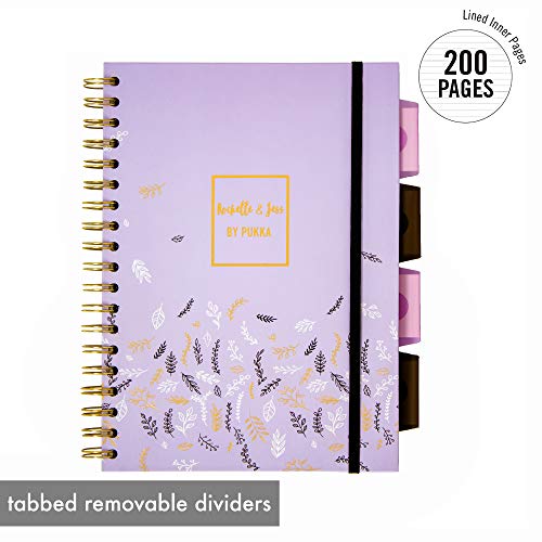 Pukka Pad 5 Subject Spiral Notebook 3-Pack - 200 Pages, 100 Sheets of 80GSM Paper with Repositionable Dividers & Perforated Edges for Office Planning & Organization - B5-7 X 10, Rochelle & Jess - color: Rochelle & Jess