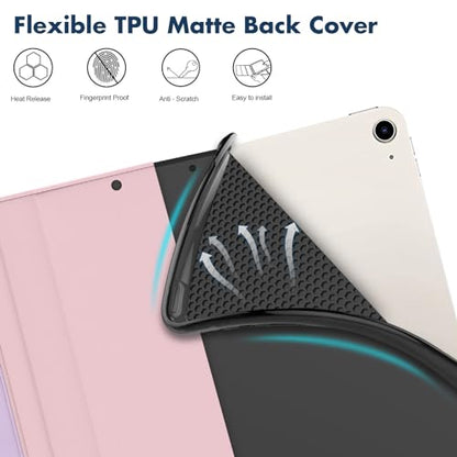 Dteck for iPad Air 13-inch Case 2024,iPad Case 12.9" Pro 6th/5th/4th/3rd Gen 2022/2021/2020/2018,Premium PU Leather Folio Stand Cover with Pencil Holder Auto Wake/Sleep Protective Cases,Purple Marble - color: 01 Purple Marble
