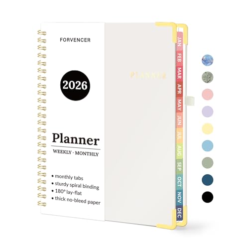 2026 Planner, Forvencer Calendar Planner Weekly and Monthly, Jan 2026-Dec 2026, 6" X 8", Hardcover Agenda Book, Daily Journal Organizer with Inner Pocket, Notebook for Office School, A5, Off-white - color: Off-white, size: 6.3" X 8.4" (Jan 2026 - Dec 2026