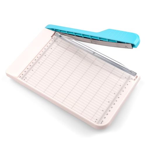 Guillotine Paper Trimmer, 9" Portable Precision Paper Cutter for Crafting Photos & Scrapbooking (Tissue/Felt/Cardstock) with Grid Alignment & Smudge Guard -Self-Sharpening Blade, Dual Measuring Scales - color: M: 6.25" X 9"