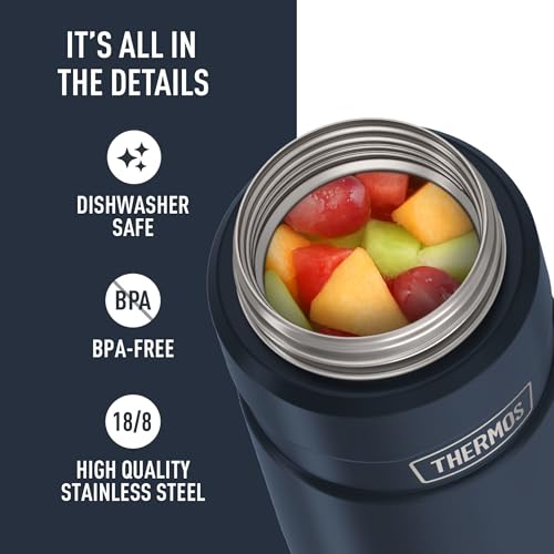 THERMOS Stainless King Vacuum-Insulated Food Jar, 24 Ounce, Matte Midnight Blue - color: Matte Midnight Blue, size: 24 Ounce