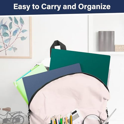 12-Pack Plastic Folders with Pockets and Prongs,2-Pocket Folders with 3 Fasteners, Poly Folders Holds 8-1/2" x 11" Paper for School/Office/Home, Blue - color: Dark Blue, size: 12-Pack